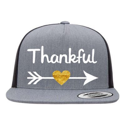 Thankful Golden Heart Flat Bill Trucker Hat