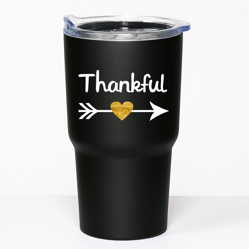 Thankful Golden Heart Tumbler