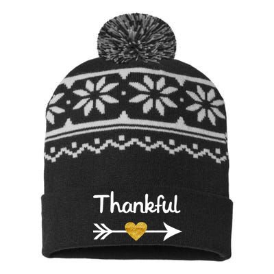 Thankful Golden Heart USA-Made Snowflake Beanie