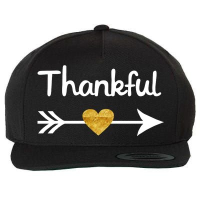 Thankful Golden Heart Wool Snapback Cap