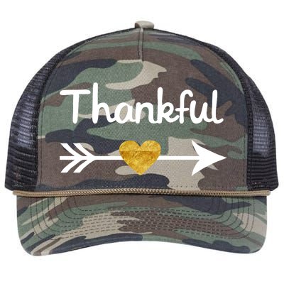 Thankful Golden Heart Retro Rope Trucker Hat Cap