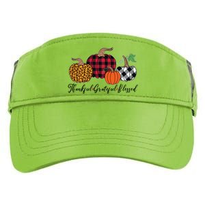 Thankful Grateful Blessed Fashion Buffalo Plaid Leopard Adult Drive Performance Visor