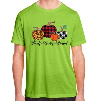 Thankful Grateful Blessed Fashion Buffalo Plaid Leopard Adult ChromaSoft Performance T-Shirt