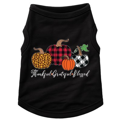 Thankful Grateful Blessed Fashion Buffalo Plaid Leopard Doggie Tank