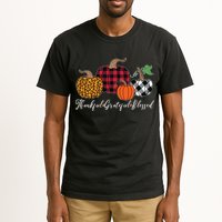 Thankful Grateful Blessed Fashion Buffalo Plaid Leopard Tall T-Shirt