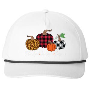 Thankful Grateful Blessed Fashion Buffalo Plaid Leopard Snapback Five-Panel Rope Hat