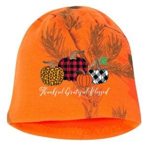 Thankful Grateful Blessed Fashion Buffalo Plaid Leopard Kati - Camo Knit Beanie