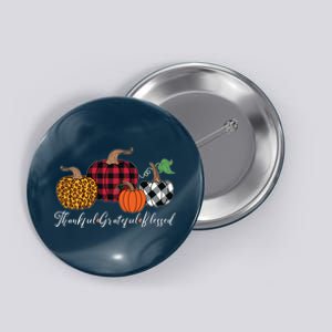 Thankful Grateful Blessed Fashion Buffalo Plaid Leopard Button