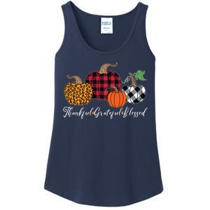 Thankful Grateful Blessed Fashion Buffalo Plaid Leopard Ladies Essential Tank