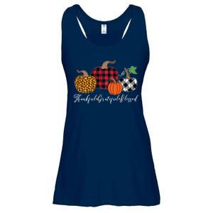 Thankful Grateful Blessed Fashion Buffalo Plaid Leopard Ladies Essential Flowy Tank