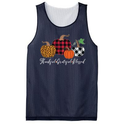 Thankful Grateful Blessed Fashion Buffalo Plaid Leopard Mesh Reversible Basketball Jersey Tank