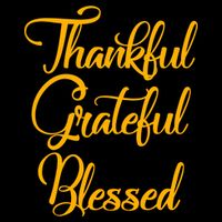 Thankful Grateful Blessed Gold Thanksgiving Logo Flatbill Hat