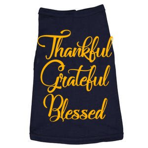 Thankful Grateful Blessed Gold Thanksgiving Logo Doggie Tank