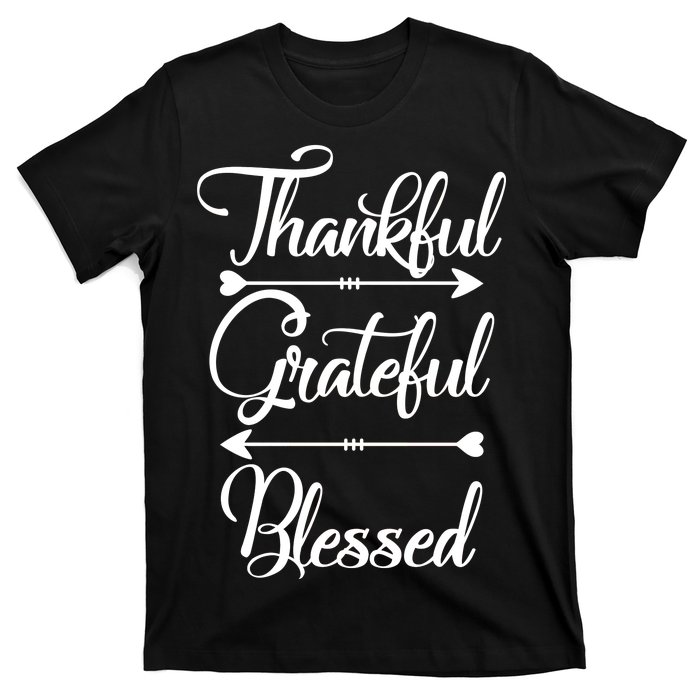 Thankful Grateful Blessed Thanksgiving Day T-Shirt