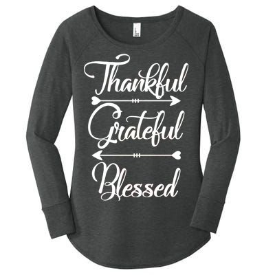 Thankful Grateful Blessed Thanksgiving Day Women's Perfect Tri Tunic Long Sleeve Shirt