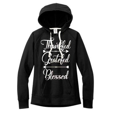 Thankful Grateful Blessed Thanksgiving Day Women's Fleece Hoodie