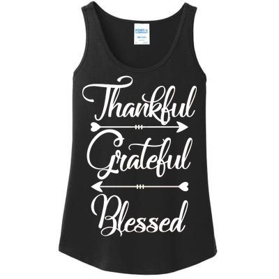 Thankful Grateful Blessed Thanksgiving Day Ladies Essential Tank