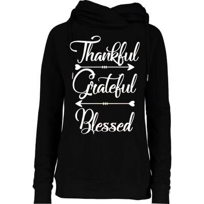 Thankful Grateful Blessed Thanksgiving Day Womens Funnel Neck Pullover Hood