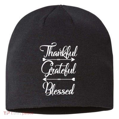 Thankful Grateful Blessed Thanksgiving Day Sustainable Beanie