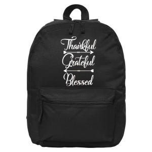 Thankful Grateful Blessed Thanksgiving Day 16 in Basic Backpack