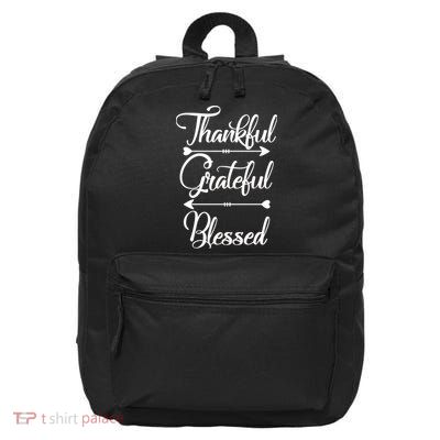 Thankful Grateful Blessed Thanksgiving Day 16 in Basic Backpack