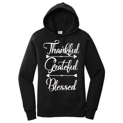 Thankful Grateful Blessed Thanksgiving Day Women's Pullover Hoodie