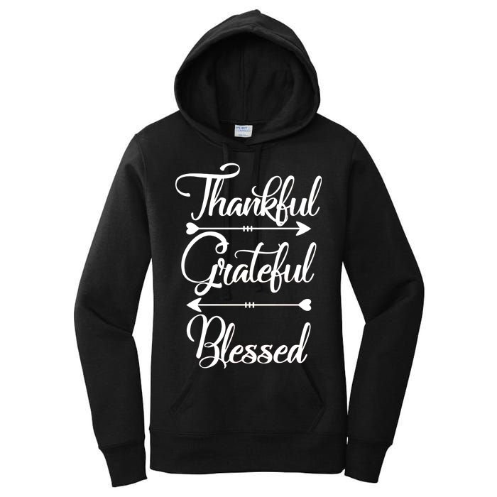 Thankful Grateful Blessed Thanksgiving Day Women's Pullover Hoodie