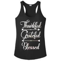 Thankful Grateful Blessed Thanksgiving Day Ladies PosiCharge Competitor Racerback Tank