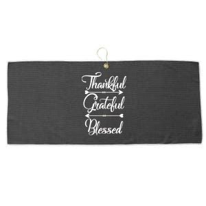 Thankful Grateful Blessed Thanksgiving Day Large Microfiber Waffle Golf Towel