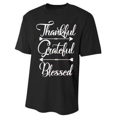 Thankful Grateful Blessed Thanksgiving Day Performance Sprint T-Shirt