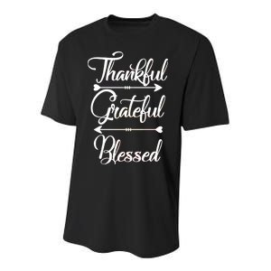 Thankful Grateful Blessed Thanksgiving Day Youth Performance Sprint T-Shirt