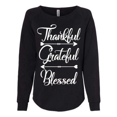 Thankful Grateful Blessed Thanksgiving Day Womens California Wash Sweatshirt