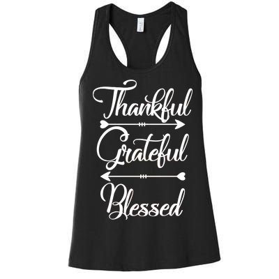 Thankful Grateful Blessed Thanksgiving Day Women's Racerback Tank