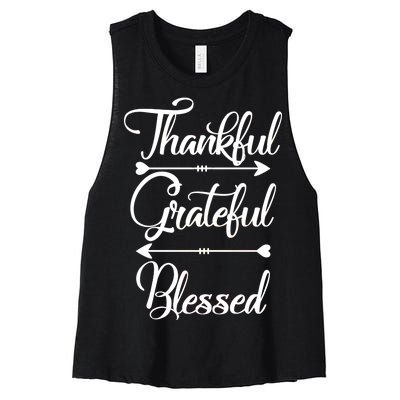 Thankful Grateful Blessed Thanksgiving Day Women's Racerback Cropped Tank