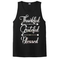 Thankful Grateful Blessed Thanksgiving Day PosiCharge Competitor Tank