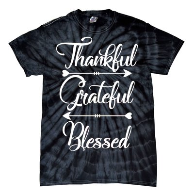 Thankful Grateful Blessed Thanksgiving Day Tie-Dye T-Shirt