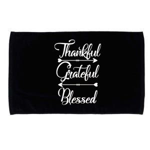 Thankful Grateful Blessed Thanksgiving Day Microfiber Hand Towel