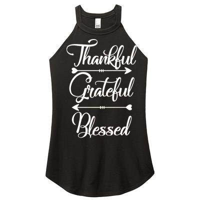 Thankful Grateful Blessed Thanksgiving Day Women's Perfect Tri Rocker Tank