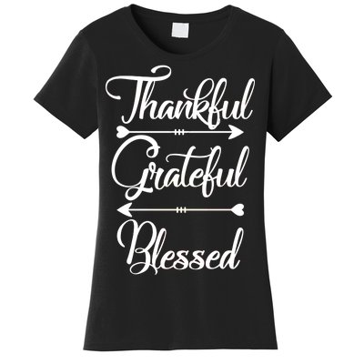 Thankful Grateful Blessed Thanksgiving Day Women's T-Shirt