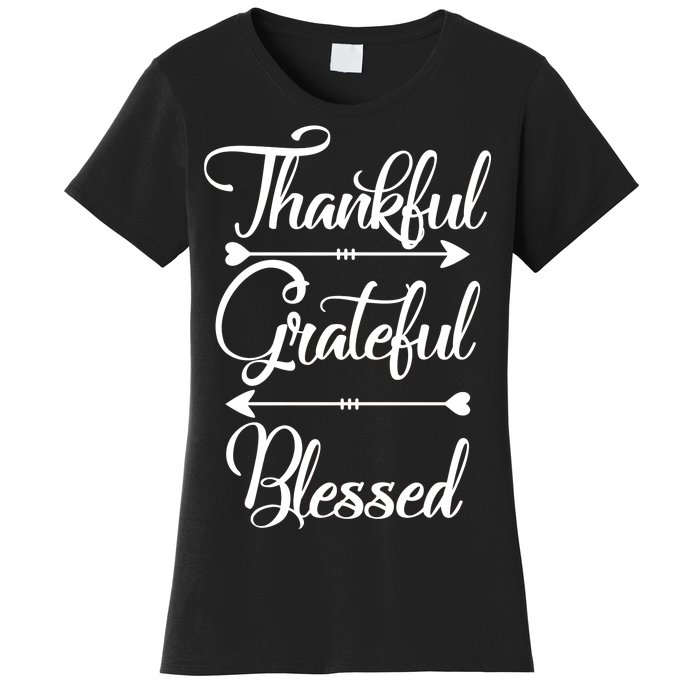 Thankful Grateful Blessed Thanksgiving Day Women's T-Shirt