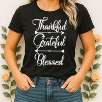 Thankful Grateful Blessed Thanksgiving Day Womens T-Shirt