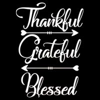 Thankful Grateful Blessed Thanksgiving Day Womens T-Shirt