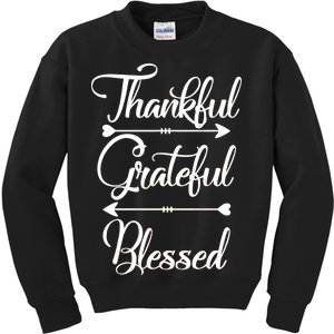 Thankful Grateful Blessed Thanksgiving Day Kids Sweatshirt