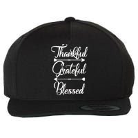 Thankful Grateful Blessed Thanksgiving Day Wool Snapback Cap