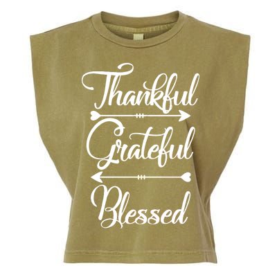 Thankful Grateful Blessed Thanksgiving Day Garment-Dyed Women's Muscle Tee