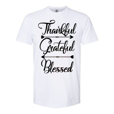 Thankful Grateful Blessed Thanksgiving Day Softstyle® CVC T-Shirt