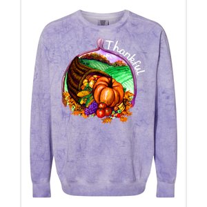 Thankful Pumpkin Fall Thanksgiving Colorblast Crewneck Sweatshirt