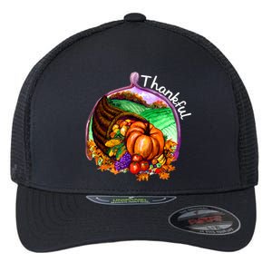 Thankful Pumpkin Fall Thanksgiving Flexfit Unipanel Trucker Cap