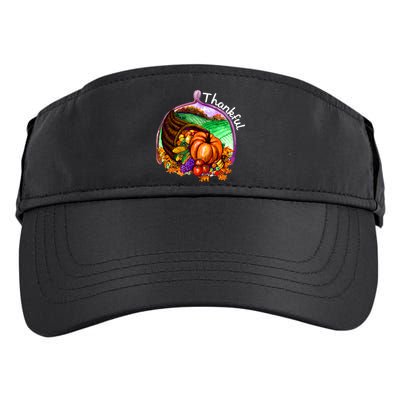 Thankful Pumpkin Fall Thanksgiving Adult Drive Performance Visor