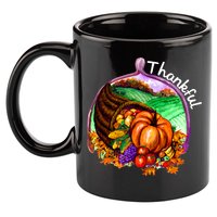 Thankful Pumpkin Fall Thanksgiving 11oz C Handle Ceramic Mug